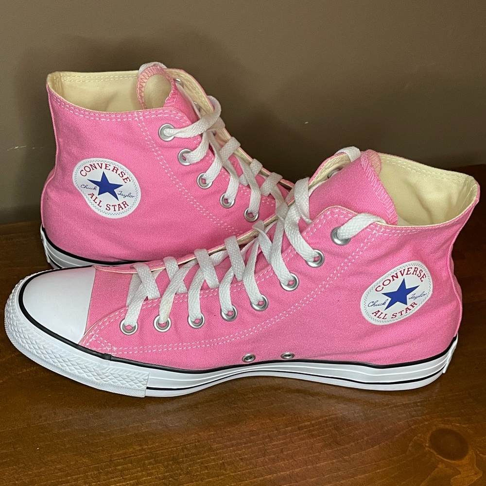 Pink Converse All Star Hightop Chuck Taylor’s. Size 11.5 Womens. Smoke Free Home